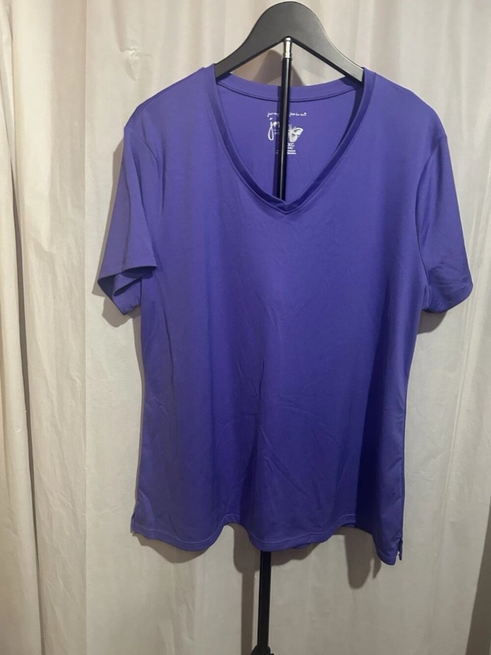 JMS Purple V-Neck Short Sleeve T-shirt Size 2X